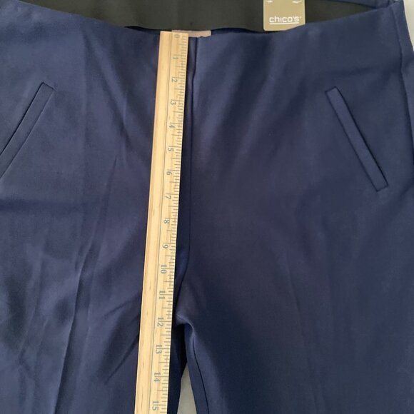 NWT Fabulously Slimming By Chico's Womens Midnight Ponte Ankle Pants Size 3 USXL - Picture 8 of 10